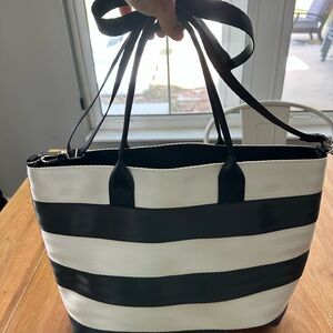 Harveys Black and White Striped Medium Tote